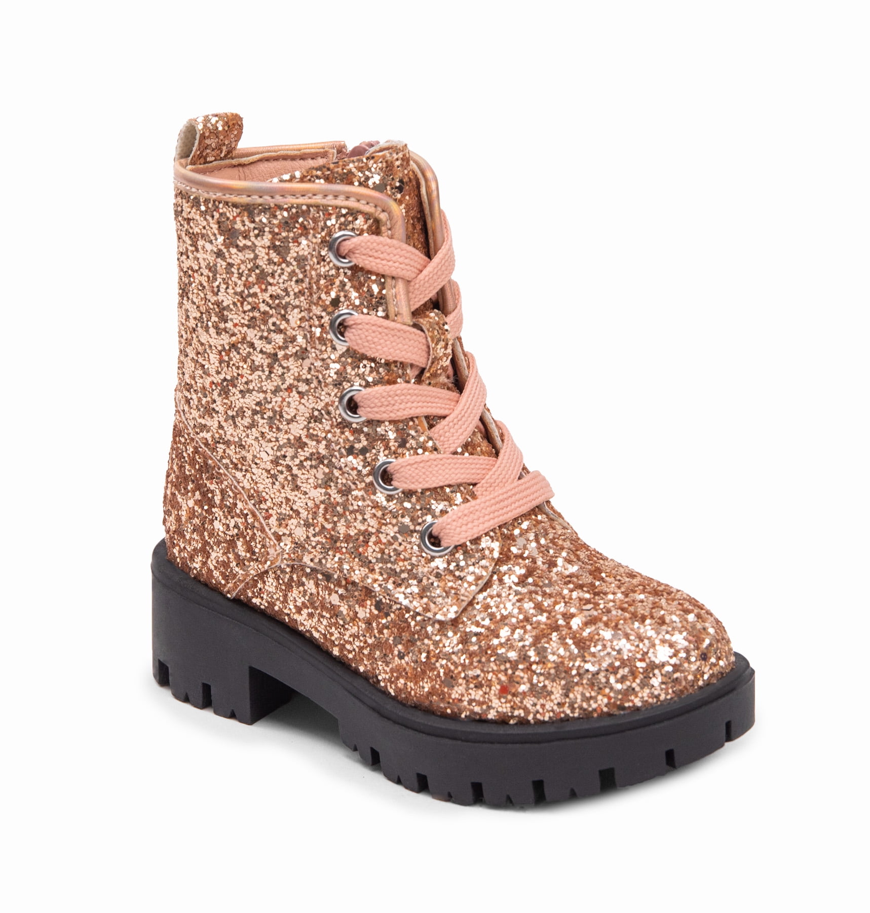 Girls glitter shop combat boots