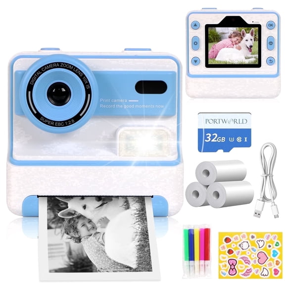 1080P Kids Instant Print Digital Camera Vlogging Camcorder for Family Portraits Daily Adventures Outdoor Travel Gift
