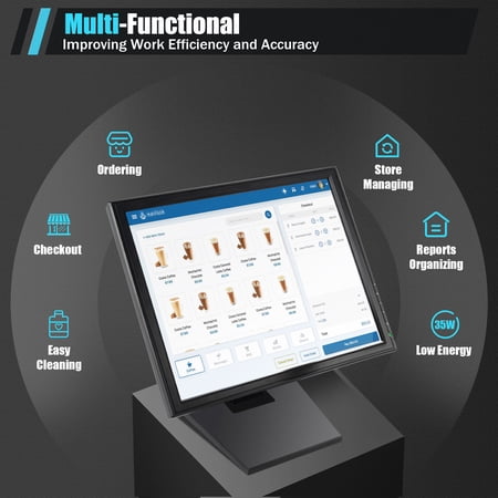 POS 17" Touch Screen Point of Sale Monitor With Fully Adjustable Base 1280x1024