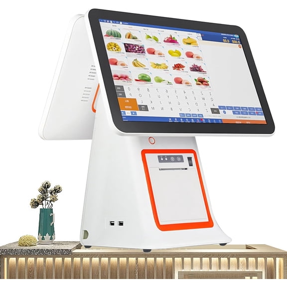 POS Cash Register 15.6'' Touch Screen with Built-in 58mm Thermal Receipt Printer All-in-One Cash Register, Retail and Restaurant POS Terminal Machine for Small Business