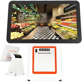 POS Cash Register, All in One Smart Touch Screen Cash Register POS with 15.6" Touch Screen, 2-Core CPU, 4GB RAM, 128GB SSD, 58MM Thermal Printer, Adjustable Angle for Retail, Restaurant
