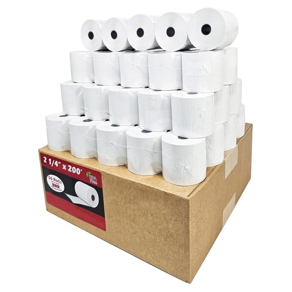 POS Cash Register Thermal Paper Rolls 2.25 Inch by 200 Feet 50 Pack