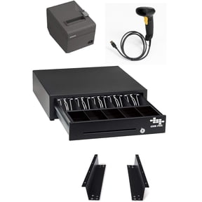EOM-POS Square-Compatible POS Hardware Bundle: Cash Drawer, Receipt Printer, Barcode Scanner, Mounting Brackets