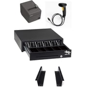 EOM-POS Square-Compatible POS Hardware Bundle Cash Drawer, Receipt Printer, Barcode Scanner, Mounting Brackets