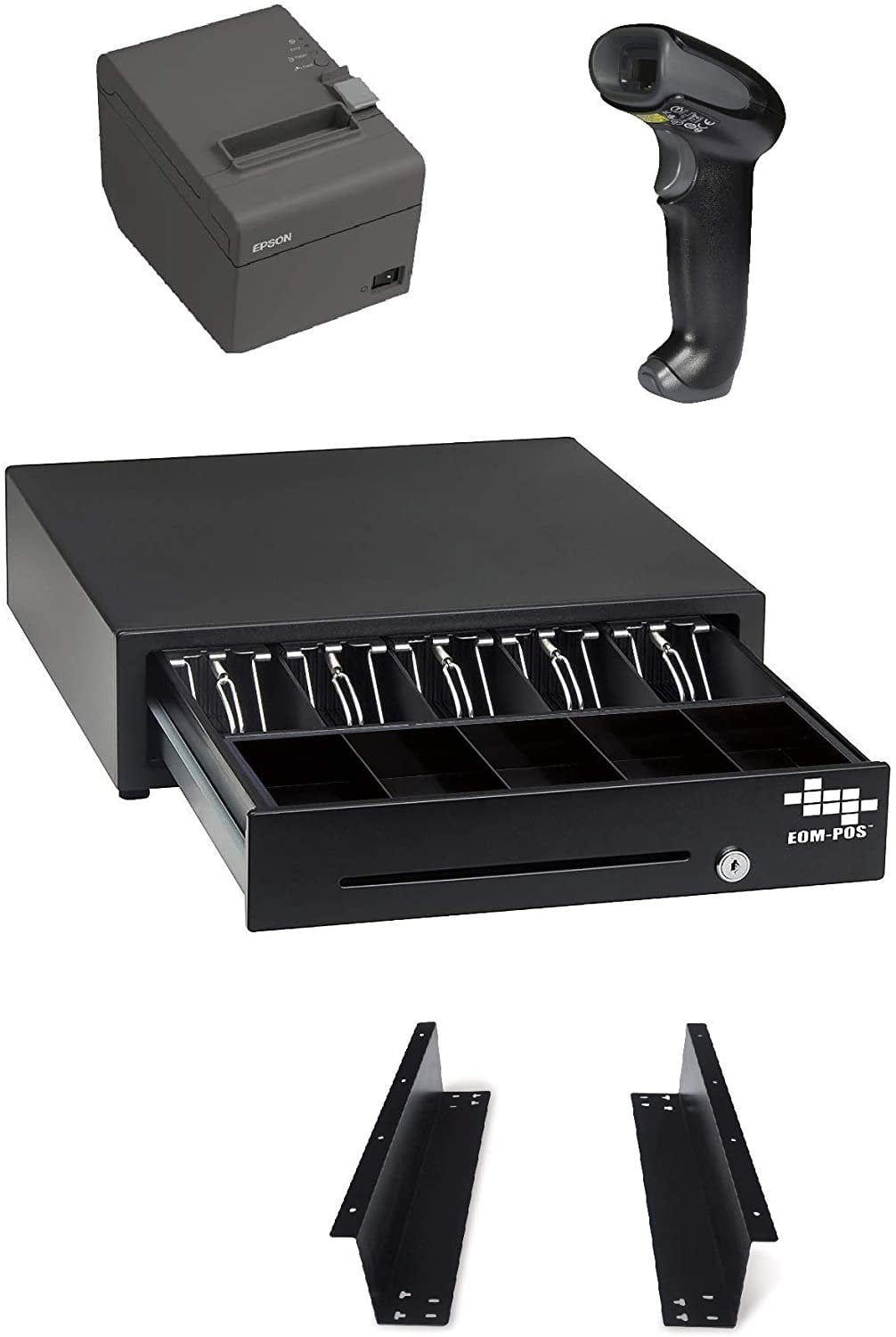 POS Hardware Bundle for Square Cash Drawer, Mounting Brackets