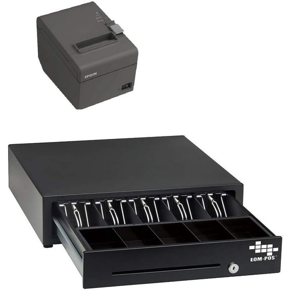 EOM-POS Square-Compatible POS Hardware Bundle: Cash Drawer, Receipt Printer