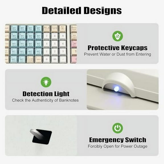 POS System Cash Register,Electronic Cash Register with Removable Cash Tray and Thermal Printer,Small Square Money Drawer Multifunction Cash Register for Small Business/Retail/Restaurant