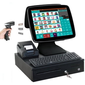 POS System Cash Register Win10 Electronic Touch Screen with Terminal Receipt Printer for Retail