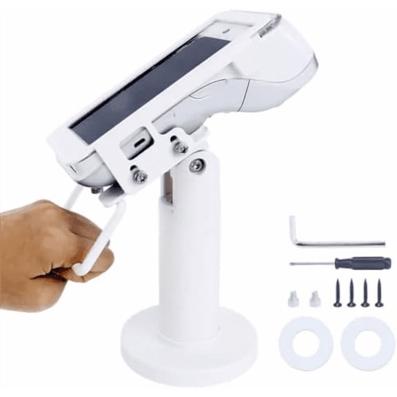 POS Terminal Stand for Pax A920/A920 Pro Credit Card Machine Stand, 7" Tall Tilt & Swivel Credit Card Reader Stand, Credit Card Terminal Stand with Complete Kit, Screw-in and Adhesive, White$$Office