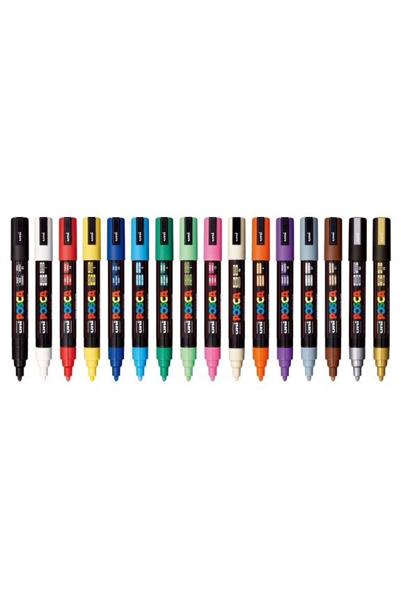 POSCA 16pk PC-5M Water-Based Paint Markers Medium Point 1.8-2.5mm, Assorted Colors Art Set