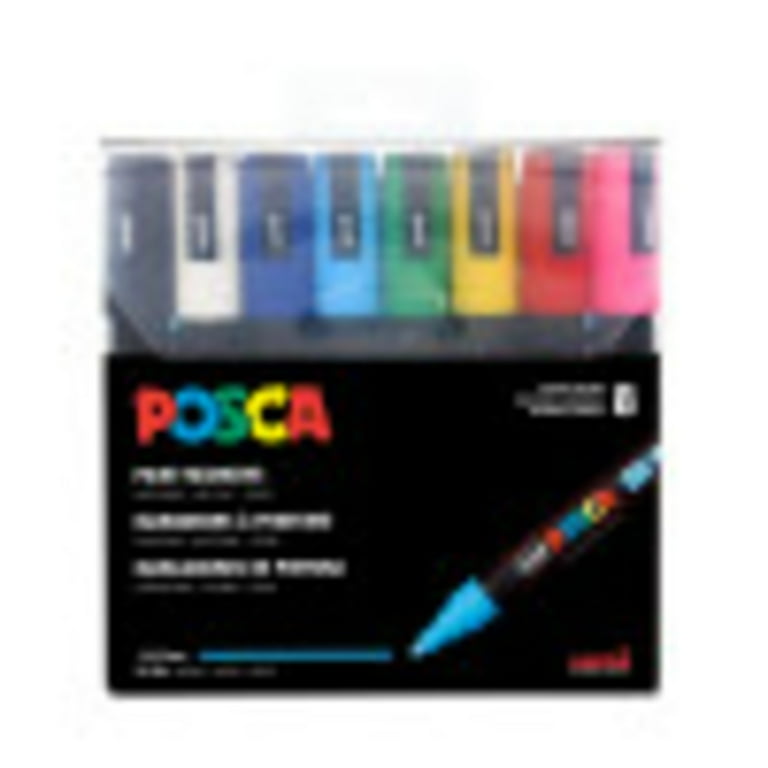 POSCA Permanent Paint Markers, 8-Color Set, PC-5M Medium Bullet