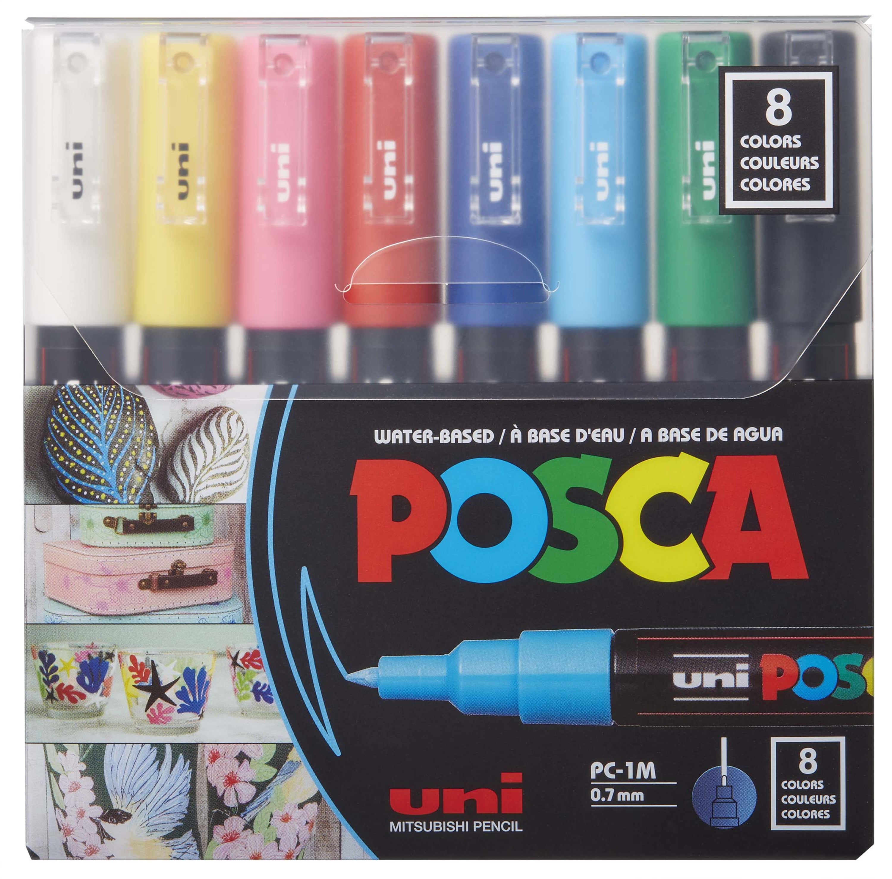 オッフェン　pointed-POSCA / BLACK 38 Posca Markers, Black Set of 8, Assorted Sizes | Jerry's Artarama
