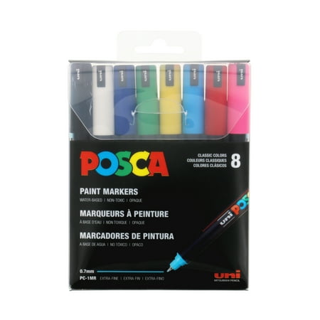 POSCA 8-Color Paint Pen Set, PC-1MR, Ultra-Fine