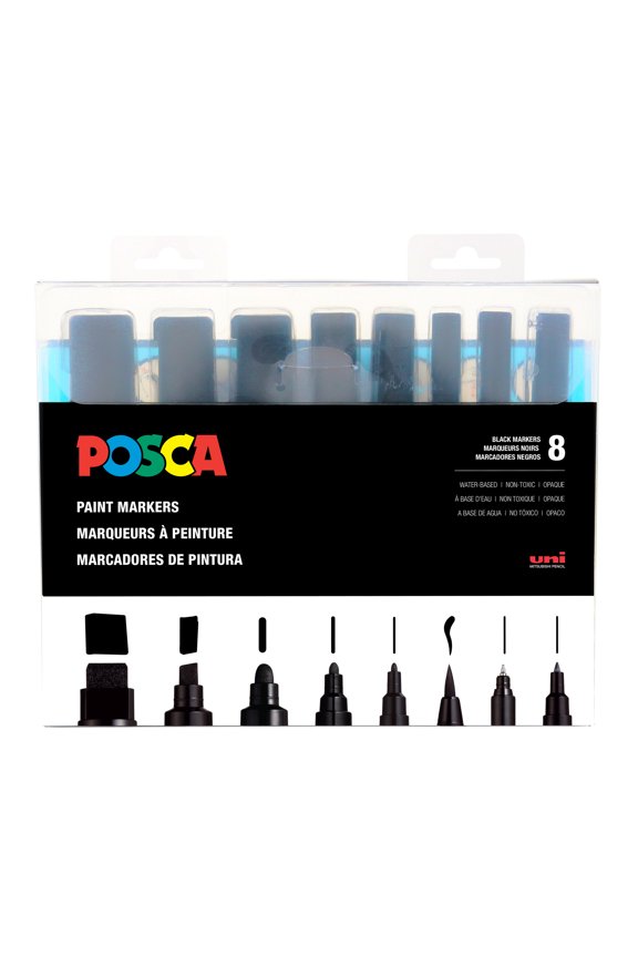 8-Piece Paint Marker Set, Black
