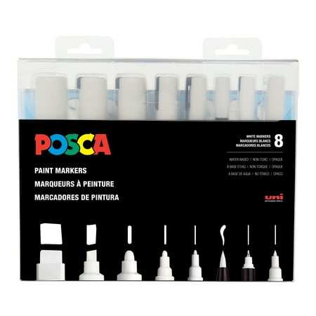 POSCA 8-Piece Paint Marker Set, White