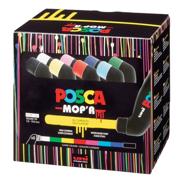 筆記具 POSCA mop'r POSCA MOP'R Permanent Paint Markers, Pack of 8 - Walmart.com
