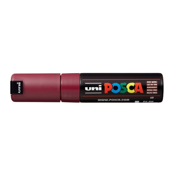 POSCA Paint Marker, PC-8K Broad Chisel, Red Wine