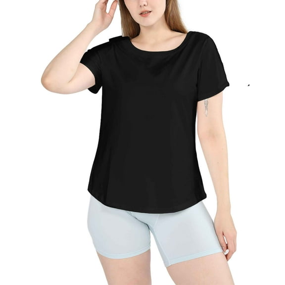 POSESHE Plus Size Women's Cotton Essential T-shirt, M-5XL