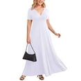 thumbnail image 1 of POSESHE Women Plus Size V Neck Short Sleeve Evening Dress, Elegant Party Maxi Dress, 1 of 6