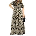 thumbnail image 1 of POSESHE Women Plus Size V Neck Short Sleeve Evening Dress, Elegant Party Maxi Dress, 1 of 6