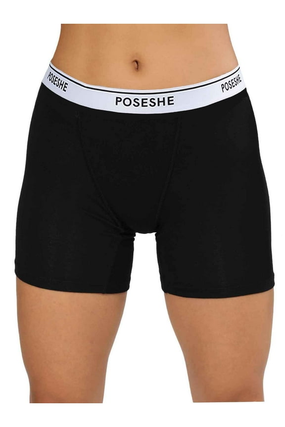 Women's Boxer Underwear, Anti-Chafing Plus Size Boyshorts Panties 6" Inseam S-5XL