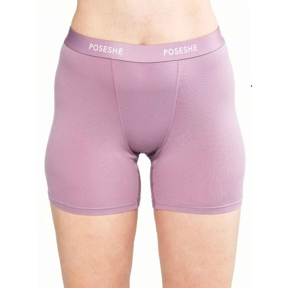 POSESHE Women's Boxer Underwear, Anti-Chafing Plus Size Boyshorts Panties 6" Inseam S-5XL