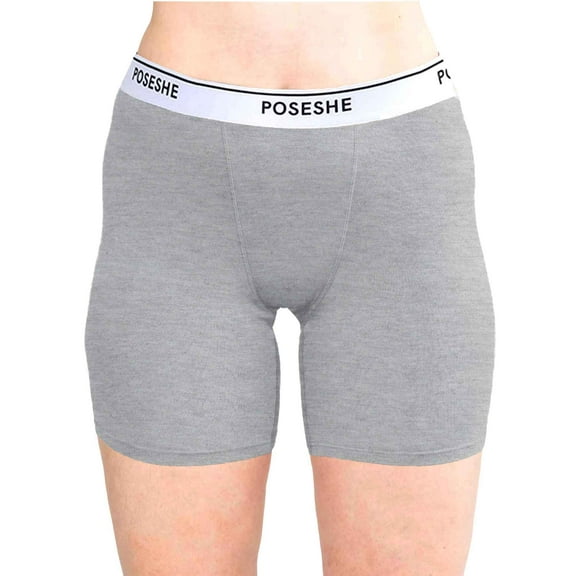 POSESHE Women's Boxer Underwear, Chafing-Free Soft 8" Boyshorts Panties, No Roll Inseam S-5XL Plus Size