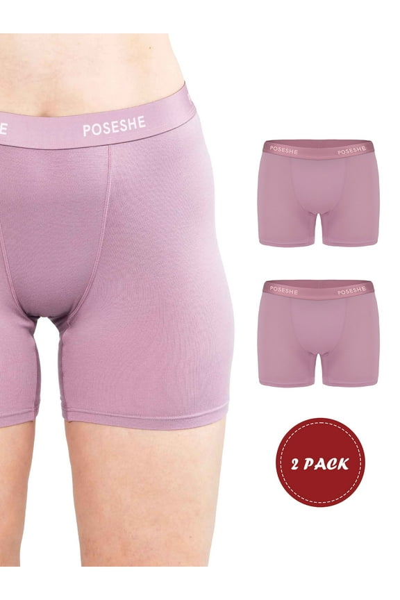 Women's Boxer Underwear, Anti-Chafing Plus Size Boyshorts Panties 6" Inseam S-5XL