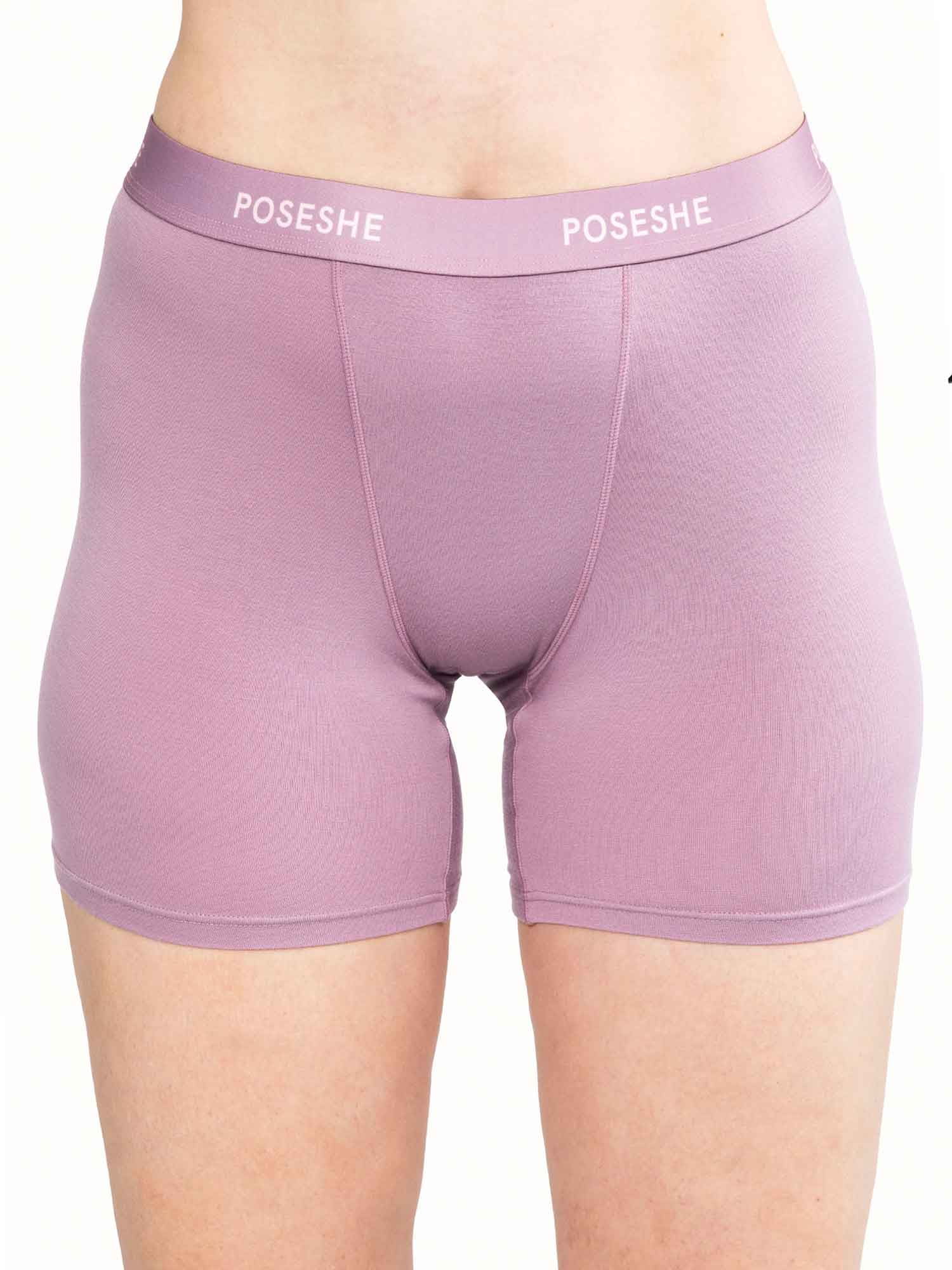 POSESHE Women's Boxer Underwear, Plus Size Boyshorts Panties 6/8 Inseam 