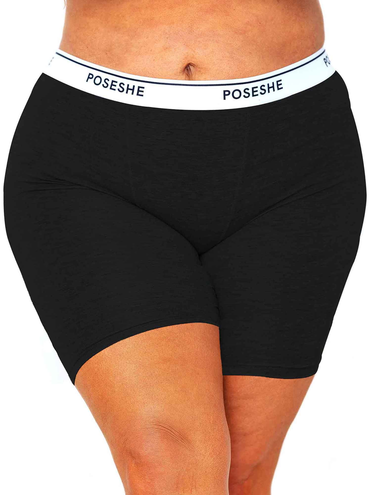 POSESHE Women's Boxer Underwear, Plus Size Boyshorts Panties 6/8
