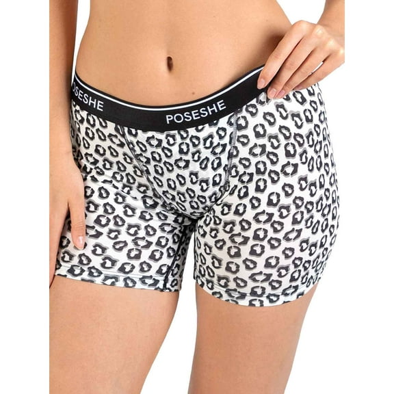POSESHE Women's Boxer Underwear, Chafing-Free Soft 8" Boyshorts Panties, No Roll Inseam S-5XL Plus Size