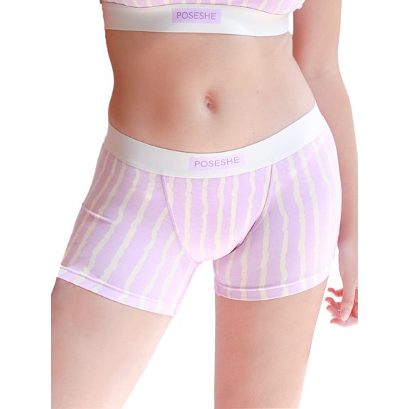 POSESHE Women's Boyshorts Panties Underwear, 3" Inseam,Print-1X
