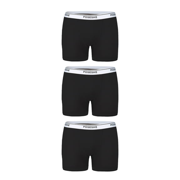 POSESHE Women's Boxer Underwear, Anti-Chafing Plus Size Boyshorts Panties 6" Inseam S-5XL