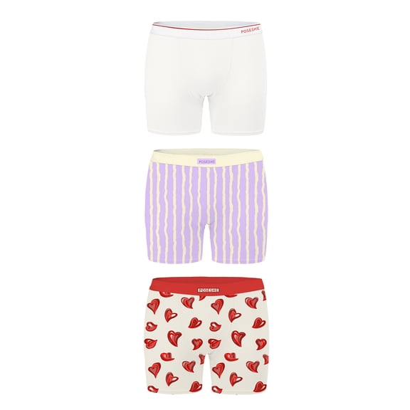 POSESHE Women's Boxer Underwear, Anti-Chafing Plus Size Boyshorts Panties 6" Inseam S-5XL