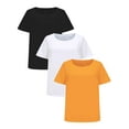 thumbnail image 1 of POSESHE Women's Cotton Essential T-shirt, Scoop Neck, 3-Pack, S-5XL, 1 of 5