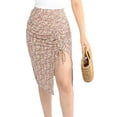 thumbnail image 1 of POSESHE Women's Elastic Waist Leopard Sexy Side Split Midi Skirts, S-3XL, 1 of 5