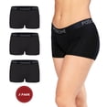 thumbnail image 1 of POSESHE Women's Micro-Modal Boyshorts Panties Underwear, Anti-chafing Plus Women's Boxer Briefs, 3" Inseam, 3 Pack, 1 of 6
