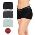 thumbnail image 1 of POSESHE Women's Micro-Modal Boyshorts Panties Underwear, Anti-chafing Plus Women's Boxer Briefs, 3" Inseam, 3 Pack, 1 of 6