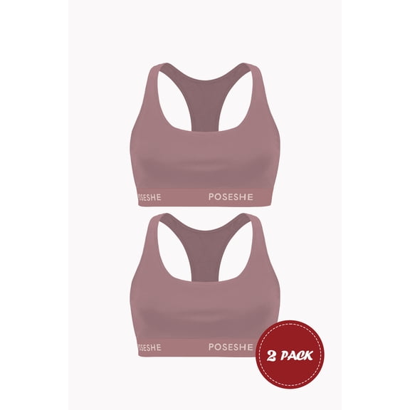 POSESHE Women's MicroModal Bralettes, S-5XL Plus Size Bra, 2 Pack