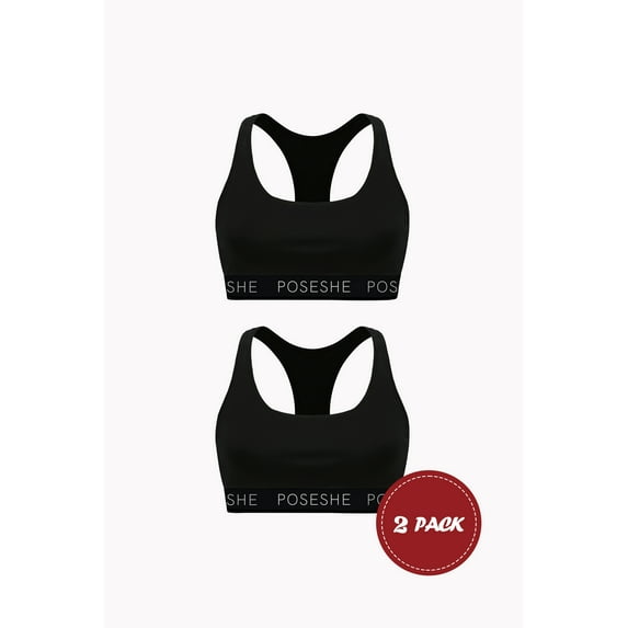 POSESHE Women's MicroModal Bralettes, S-5XL Plus Size Bra, 2 Pack