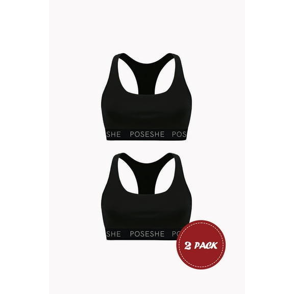 POSESHE Women's MicroModal Bralettes, S-5XL Plus Size Bra, 2 Pack
