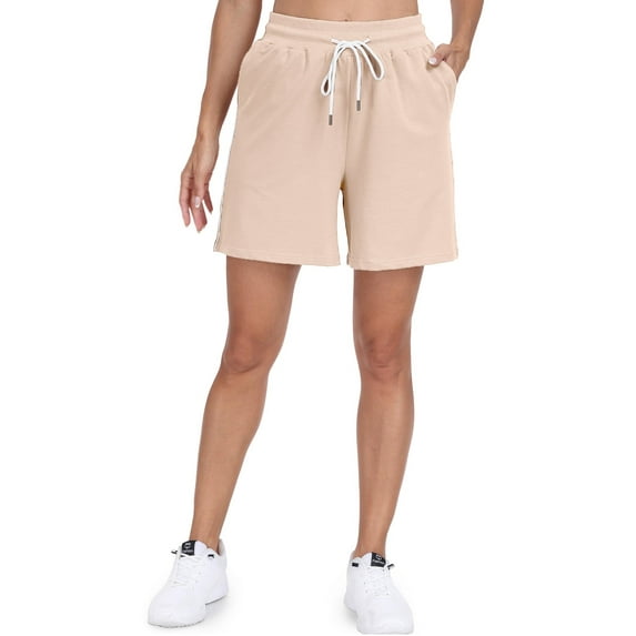 POSESHE Women's Plus Size High Waist Workout Yoga Sweatpants, Summer Drawstring Jogging Shorts, L-5X