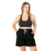 POSESHE Women's Plus Size High Waist Workout Yoga Sweatpants, Summer Drawstring Jogging Shorts, L-5X