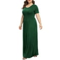 thumbnail image 1 of POSESHE Women's Plus Size Short Sleeve Maxi Dress with Pockets，Tunic Swing T-Shirt Dress, 1 of 4