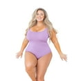thumbnail image 1 of POSESHE Women's Plus Size Square Tank Bodysuit in Purple, S-5X, 1 of 5