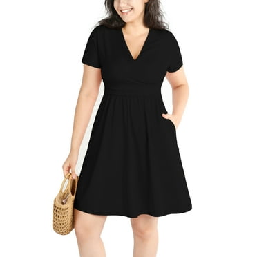 POSESHE Women's Plus Size Summer Dress with Pockets, Casual and Party Ready
