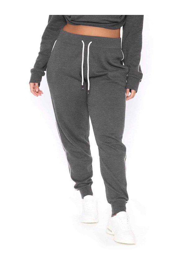 Women's Plus Size Sweatpants, Drawstring Slim Fit High Waisted Workout Pants, L-5XL