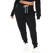 POSESHE Women's Plus Size Sweatpants, Drawstring Slim Fit High Waisted Workout Pants, L-5XL