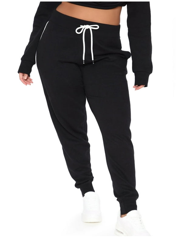Women's Plus Size Sweatpants, Drawstring Slim Fit High Waisted Workout Pants, L-5XL