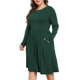 thumbnail image 1 of POSESHE Women's Plus Size Winter Casual Dress, Long Sleeves, Loose Flowy Dress With Pockets, 1 of 5